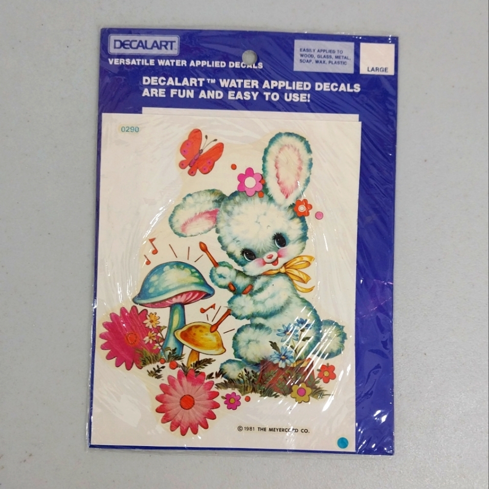 Vintage Decalart Water Applied Decals Bunny 1981 The Meyercord Co. #A025